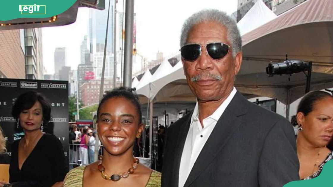 Granddaughter E'Dena Hines and Morgan Freeman at AMC Loews Lincoln Centre Granddaughter E'Dena Hines and Morgan Freeman at AMC Loews Lincoln Centre