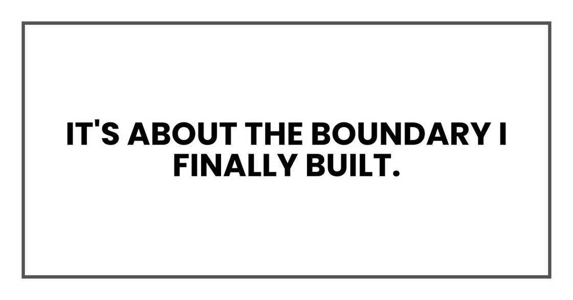 It's about the boundary I finally built. It's about the boundary I finally built.