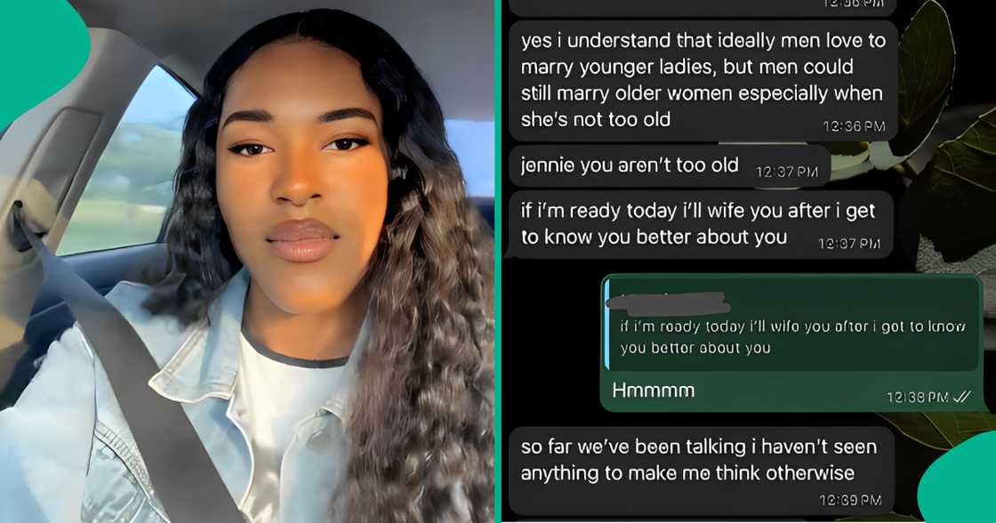 Older lady trends as she releases her WhatsApp chats with younger man wooing her