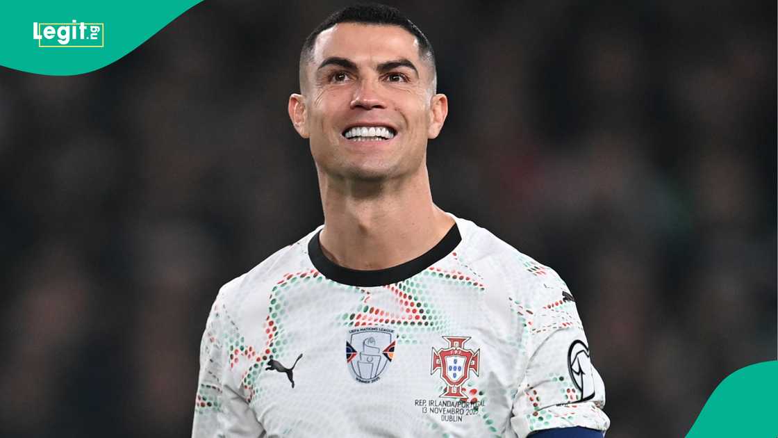 Cristiano Ronaldo reacts during the FIFA World Cup 2026 qualifier match against Ireland. Photo by Charles McQuillan