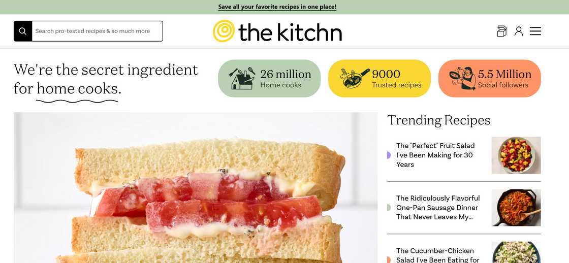 Kitchn homepage