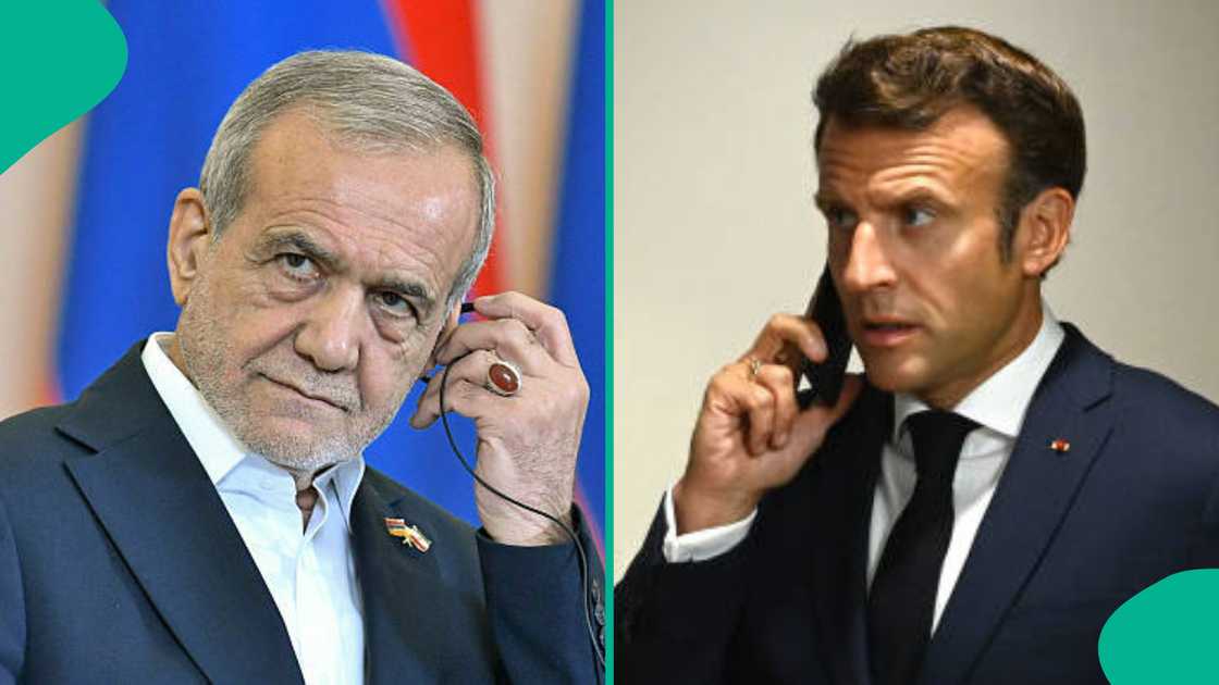 Massoud Pezeshkian da Emmanuel Macron Massoud Pezeshkian da Emmanuel Macron