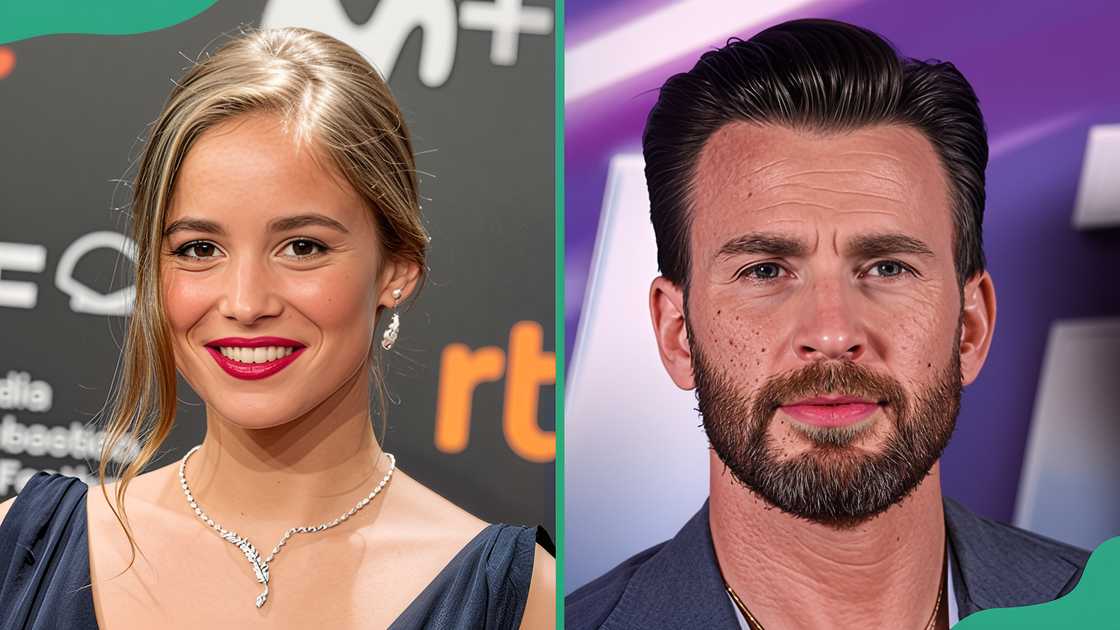 Alba Baptista at the 67th San Sebastian International Film Festival (L). Chris Evans at Cineworld Leicester Square (R)