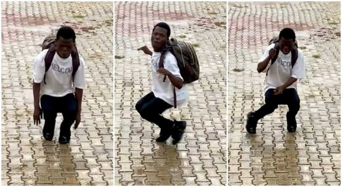 Nigerian man dances while squatting. Nigerian man dances while squatting.