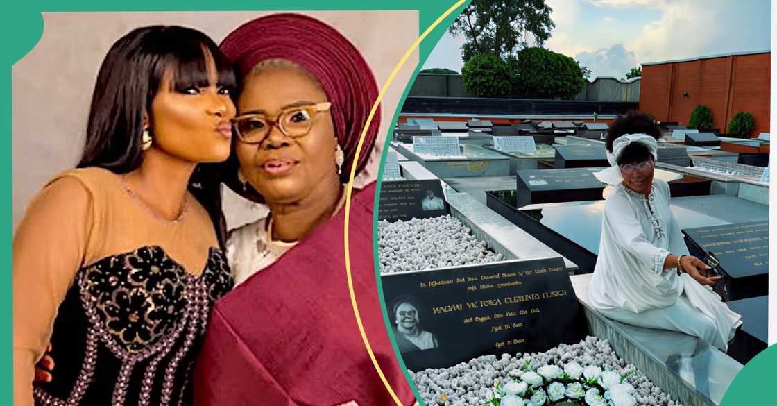 Iyabo Ojo pays emotional visit to mother’s resting place after five years