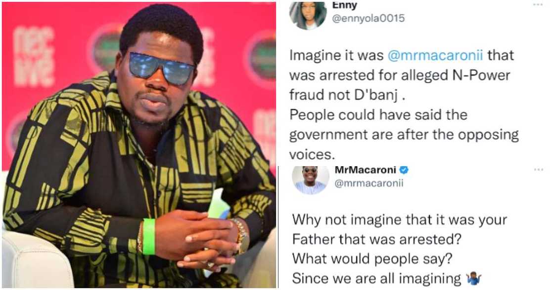 Mr Macaroni claps back at troll over Dbanj's arrest. Mr Macaroni claps back at troll over Dbanj's arrest.