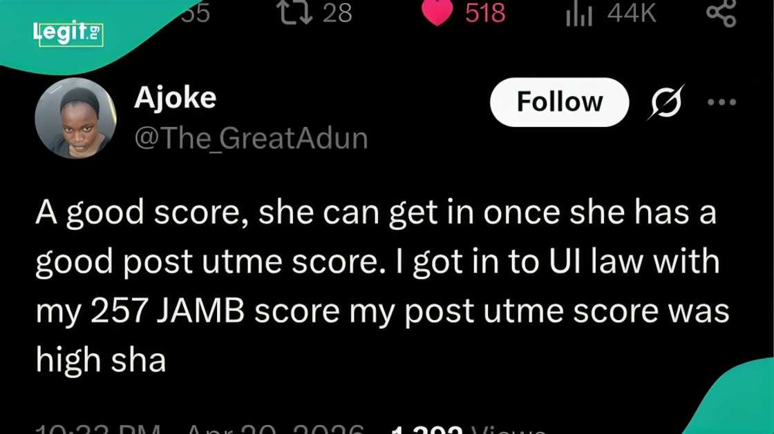 University of Ibadan Law student opens up on admission journey, shares exam scores University of Ibadan Law student opens up on admission journey, shares exam scores