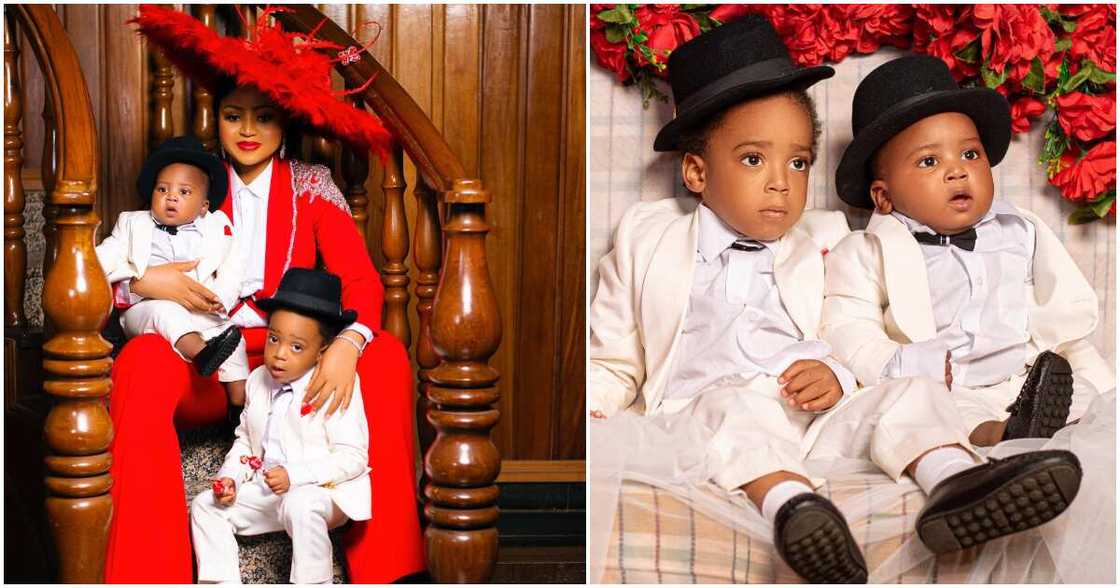 Regina Daniels' sons. Regina Daniels' sons.