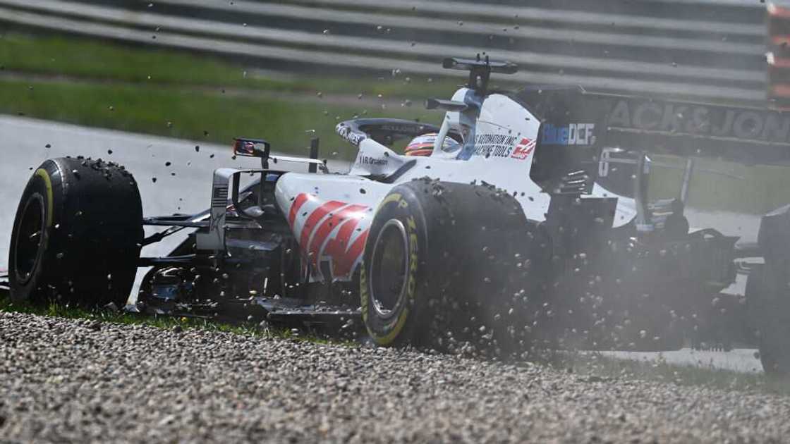 Romain Grosjean dans une course Romain Grosjean dans une course