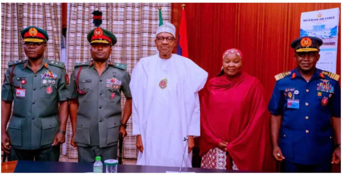 President Muhammadu Buhari, Garba Shehu, Commander, Brigade of Guards, Major Gen. Mohammed Usman, Abuja President Muhammadu Buhari, Garba Shehu, Commander, Brigade of Guards, Major Gen. Mohammed Usman, Abuja