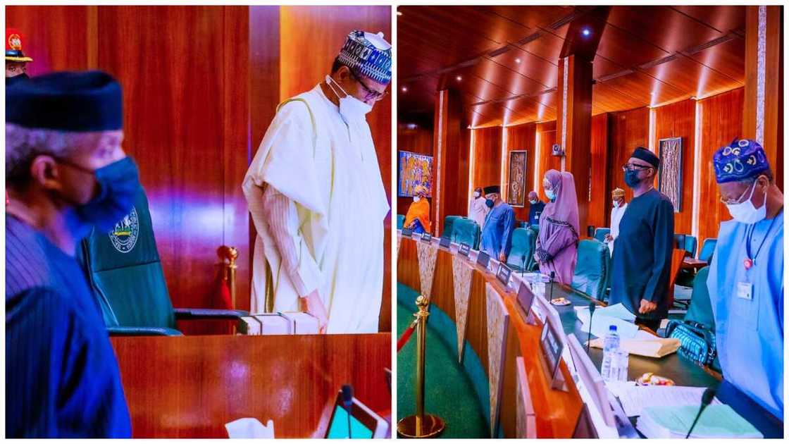 FEC meeting, Boss Mustapha, victims of the Abuja-Kaduna train attack, Muhammadu Buhari, Yemi Osinbajo, Nasir El-Rufai FEC meeting, Boss Mustapha, victims of the Abuja-Kaduna train attack, Muhammadu Buhari, Yemi Osinbajo, Nasir El-Rufai