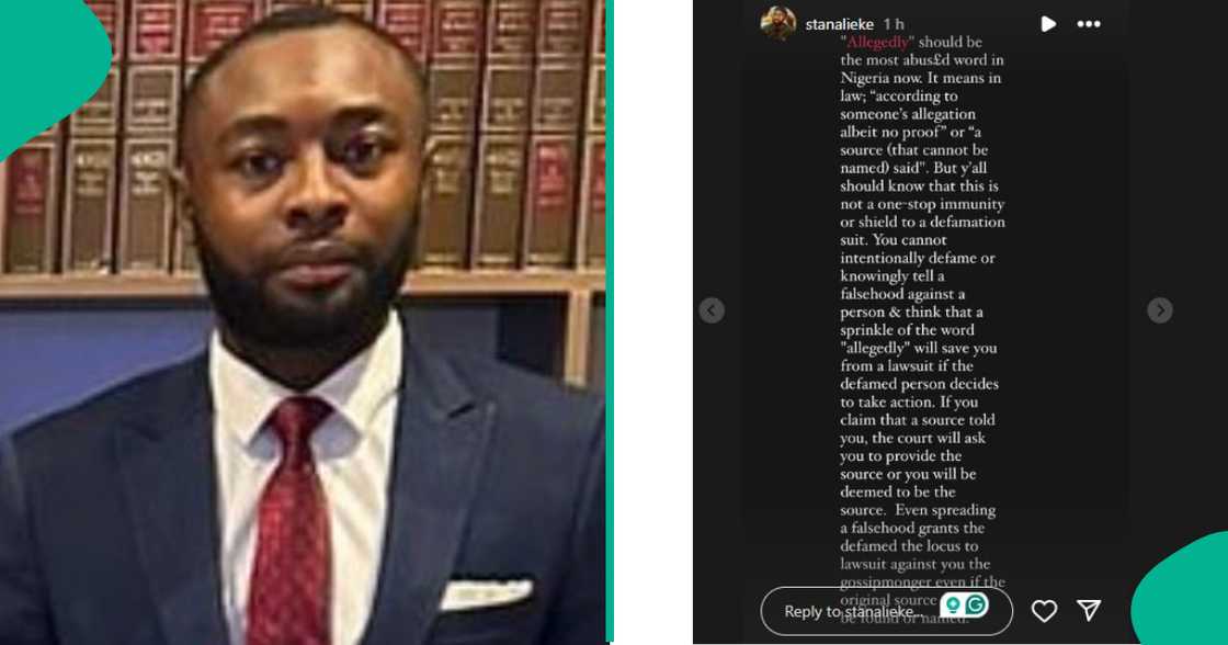 Celebrity lawyer sends message to Nigerians on the use of the word 'allegedly. Celebrity lawyer sends message to Nigerians on the use of the word 'allegedly.