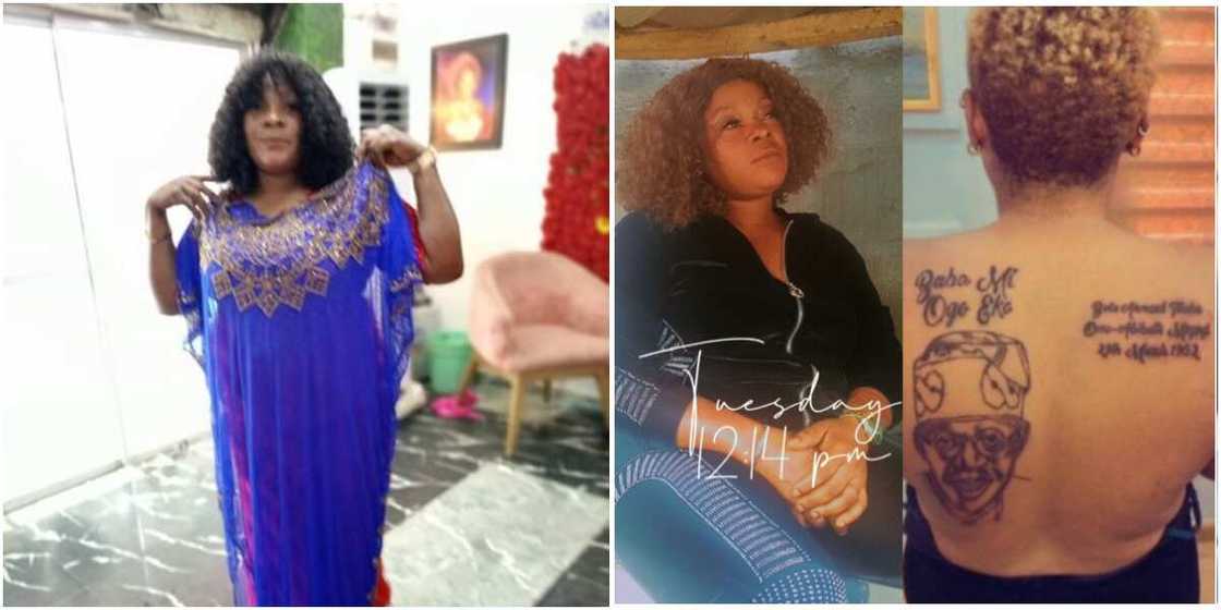 Woman who drew tattoo of Tinubu on her back cries out, says she has been sent packing by husband Woman who drew tattoo of Tinubu on her back cries out, says she has been sent packing by husband