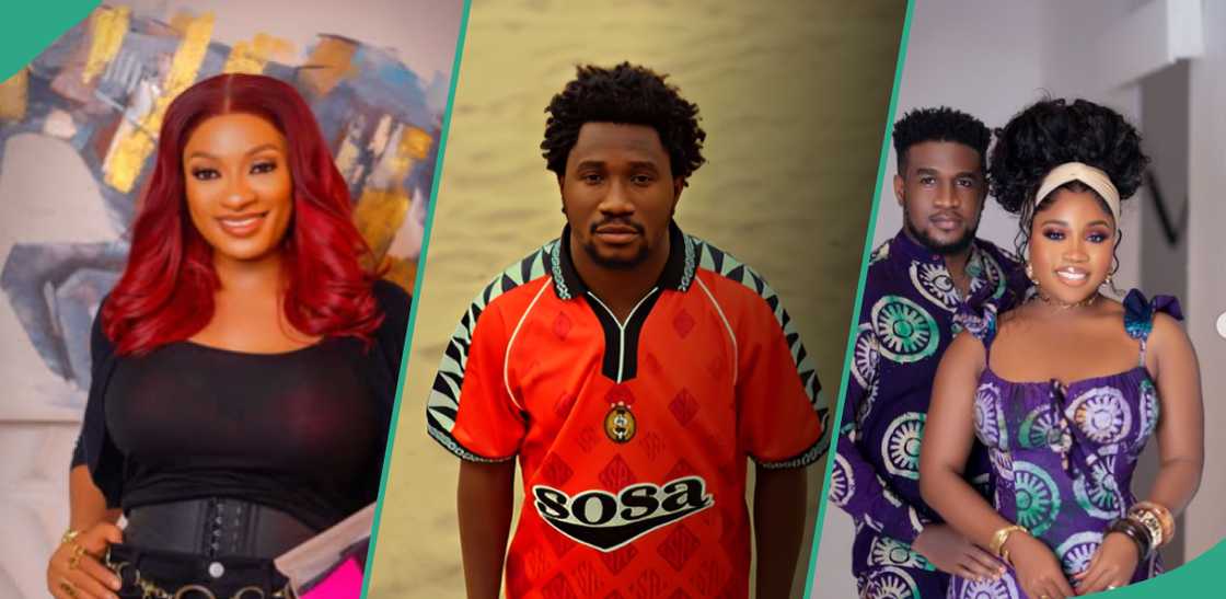 May Edochie features alongside Veekee James and husband Femi Atere in Nasboi's skit May Edochie features alongside Veekee James and husband Femi Atere in Nasboi's skit