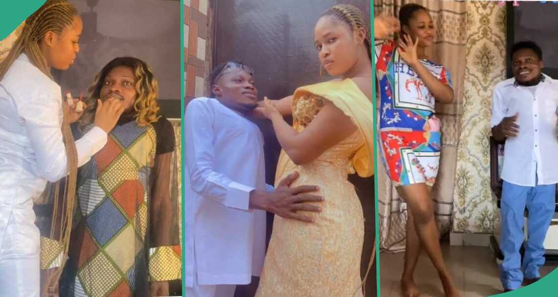 Nigerian woman gushes over her small-sized husband, praises him Nigerian woman gushes over her small-sized husband, praises him