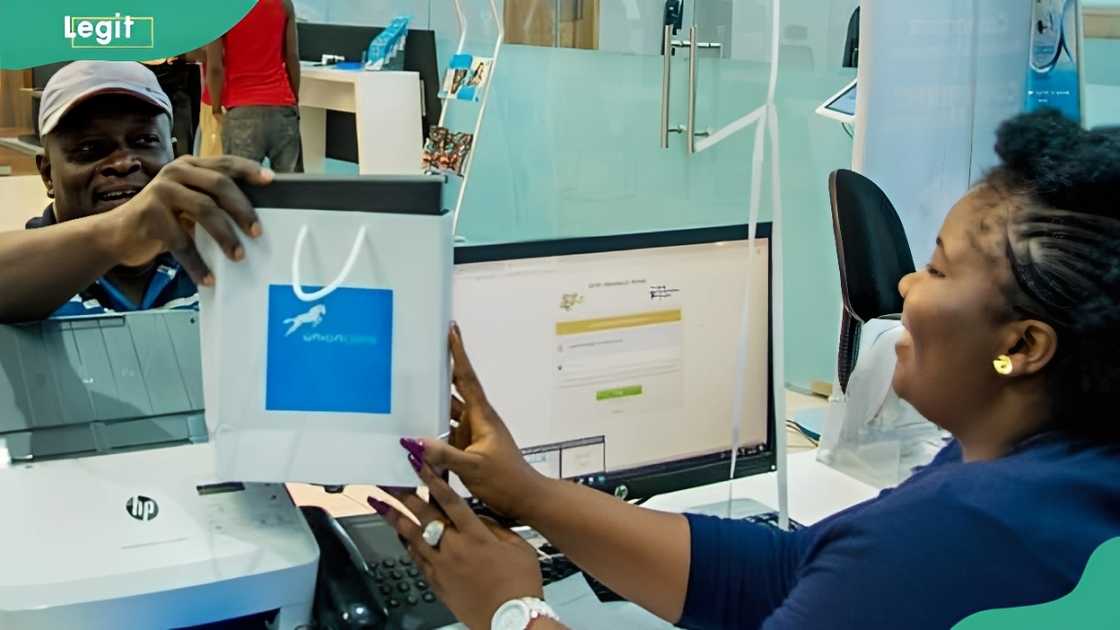 A client being served at a Union Bank branch