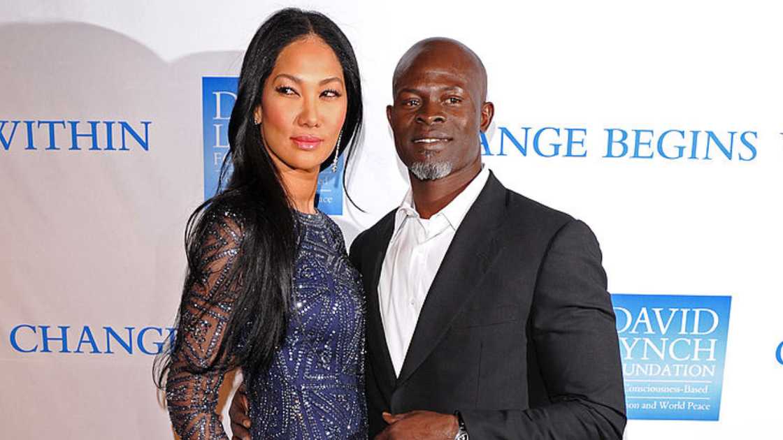 Kimora Lee Simmons and Djimon Hounso in Los Angeles, California.