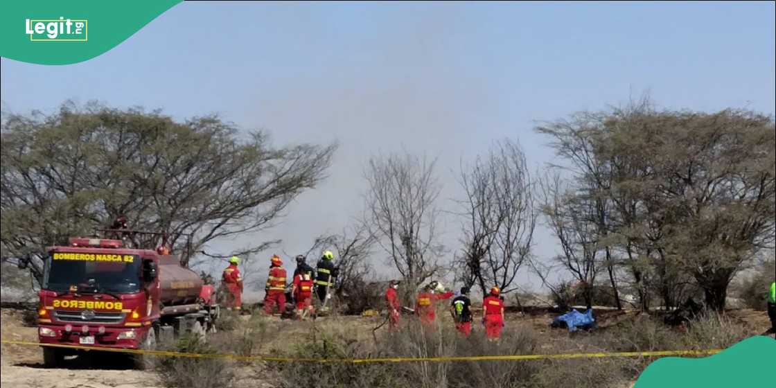 Firefighters responded to the crash site as authorities confirmed there were no survivors.