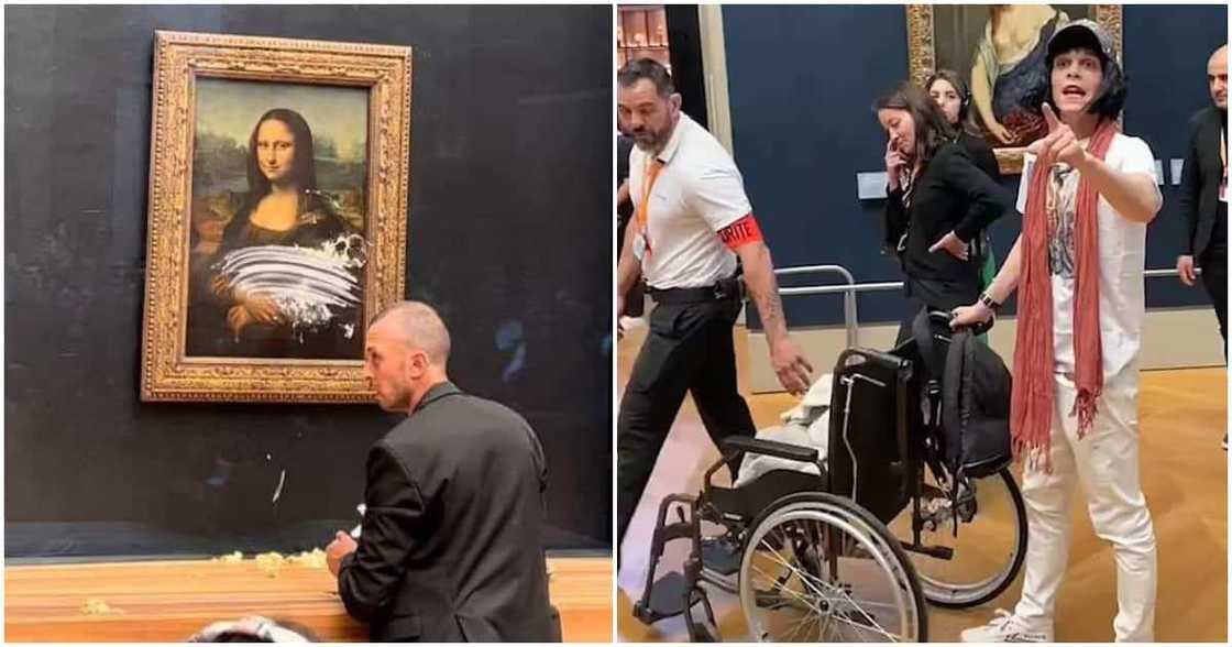 Man Disguised as Old Woman on Wheelchair Attempts to Destroy Famous Mona Lisa Portrait at Paris Museum Man Disguised as Old Woman on Wheelchair Attempts to Destroy Famous Mona Lisa Portrait at Paris Museum