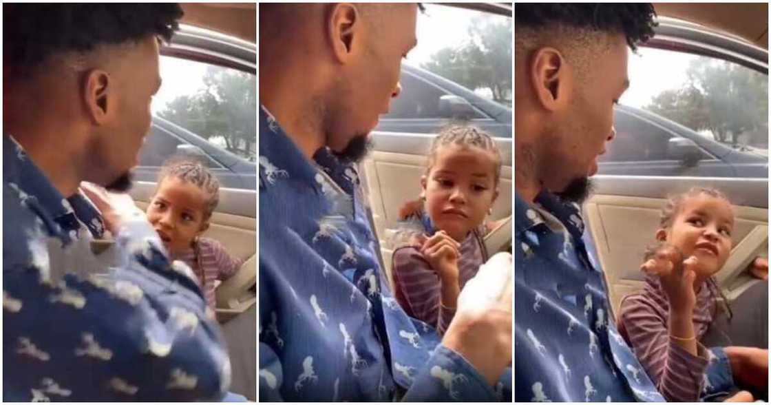 Cute little girl, NIgerian man in car, begs for money, home, house Cute little girl, NIgerian man in car, begs for money, home, house