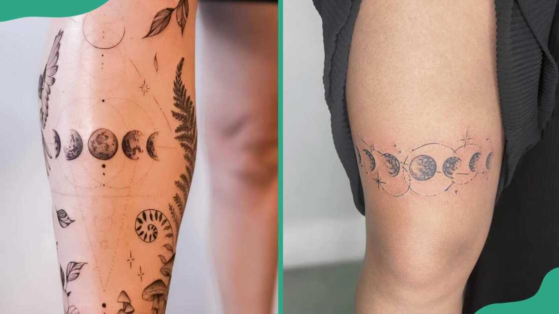 Phases of the moon tattoos