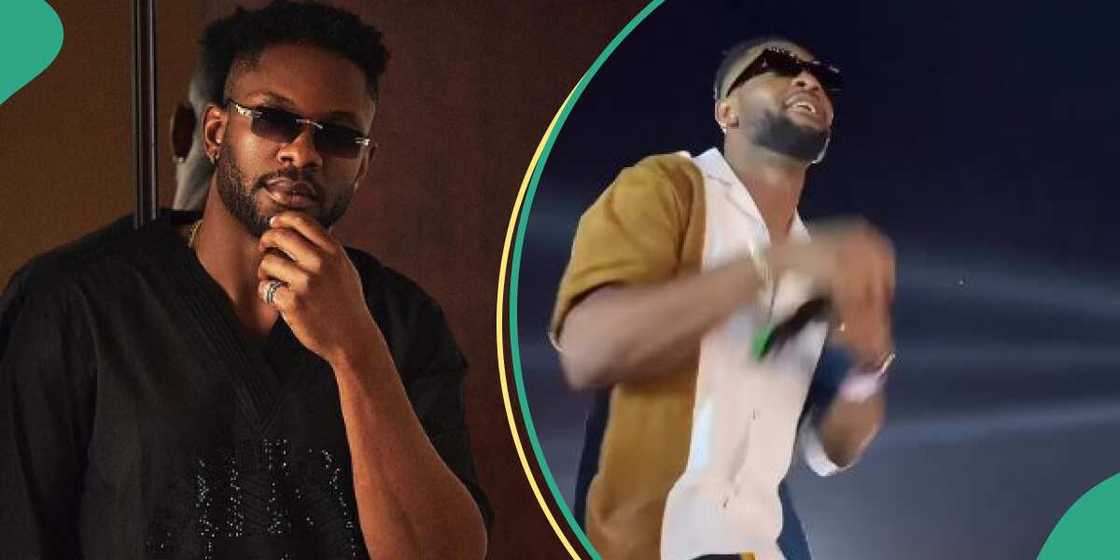 BBN Cross performs at Davido's concert in Abuja. BBN Cross performs at Davido's concert in Abuja.