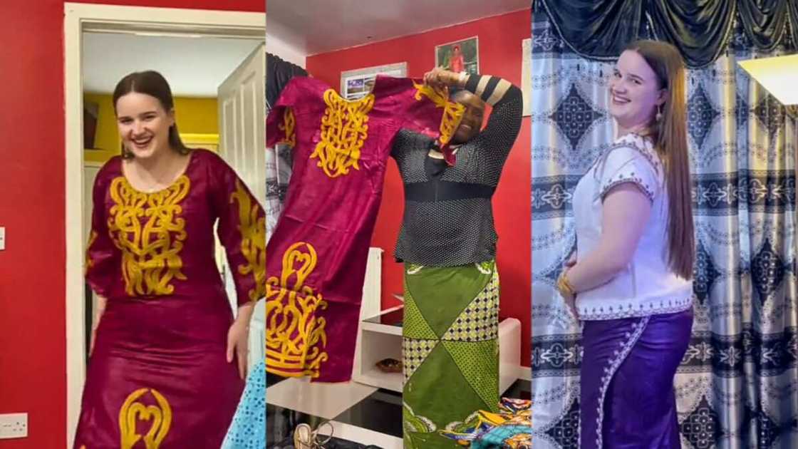 Photo of oyinbo lady in native wear Photo of oyinbo lady in native wear