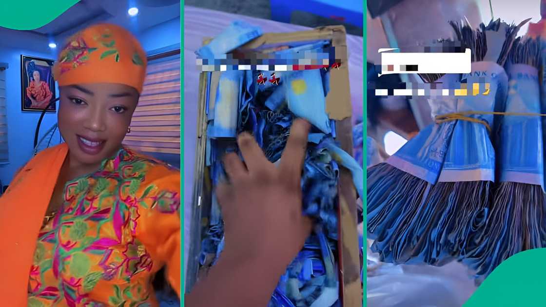 Nigerian woman goes viral after breaking her savings box, reveals total of N693k saved daily and sometimes from extra sources; TikTok video sparks reactions and admiration for her dedication.
