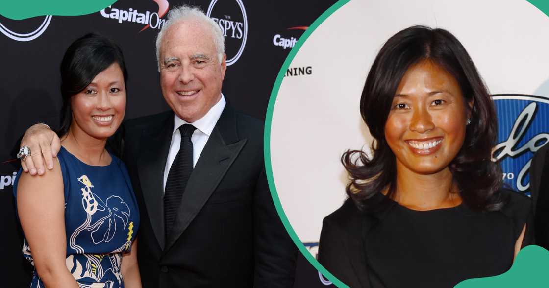 Tina Lai and Jeffrey Lurie at the ESPY Awards (L) and Tina at the Maxwell Awards in Atlantic City (R).