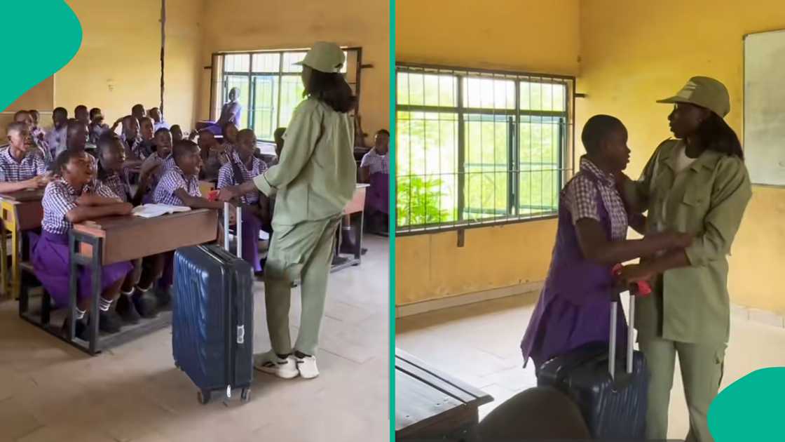 Students almost teary as corps member gets set to leave school.