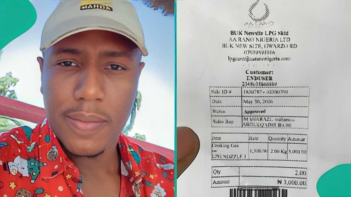 Man shows payment receipt after buying cooking gas, Nigerians react