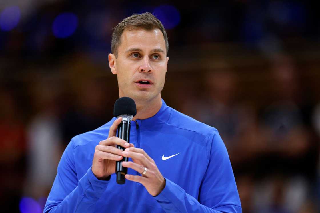 Jon Scheyer at Cameron Indoor Stadium in Durham, North Carolina.