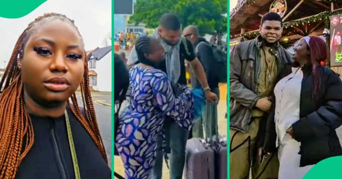 Lady meets her man for the first time after 6 months of dating online.