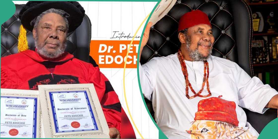 Pete Edochie holds his two doctorate degree from ISTM university Togo, Pete Edochie Pete Edochie holds his two doctorate degree from ISTM university Togo, Pete Edochie