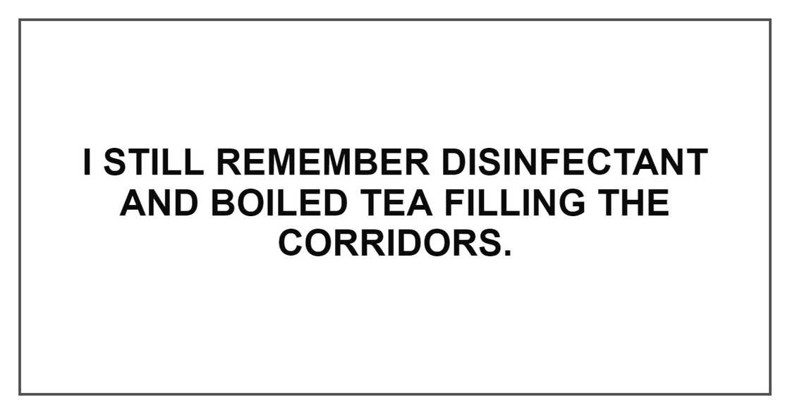 I STILL REMEMBER THE DISINFECTANT I STILL REMEMBER THE DISINFECTANT