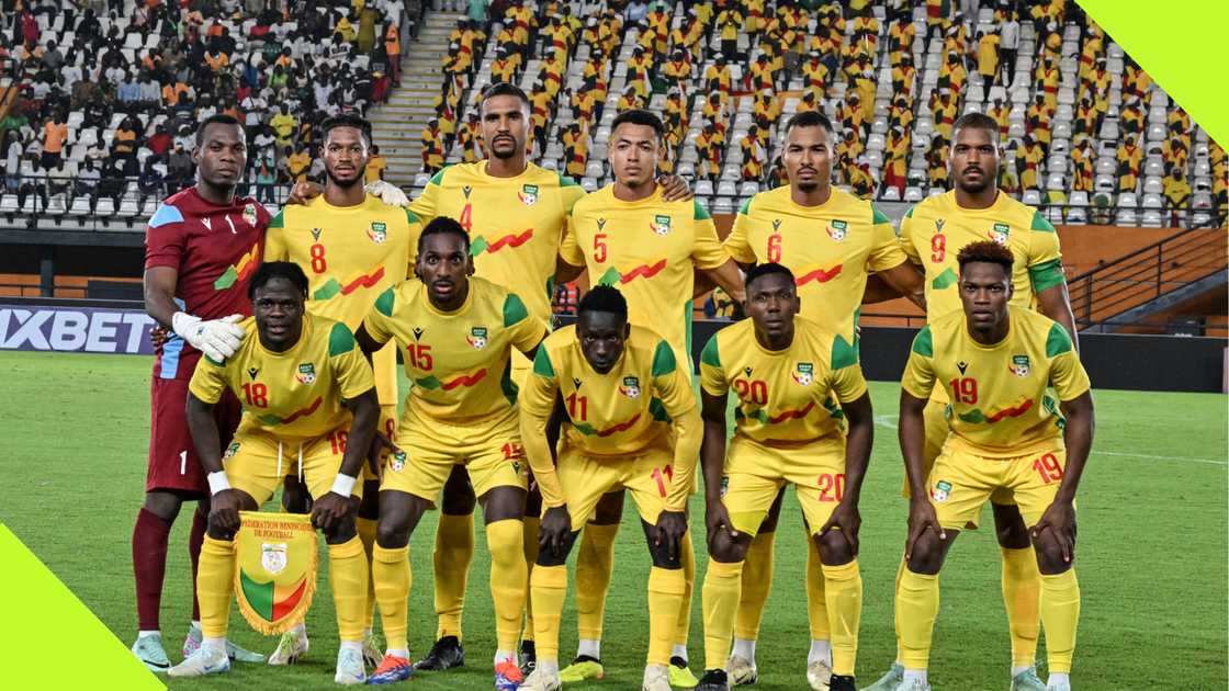 Players of the Republic of Benin pose for a team photo