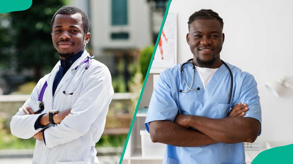 Medic wearing uniforms and stethoscopes Medic wearing uniforms and stethoscopes