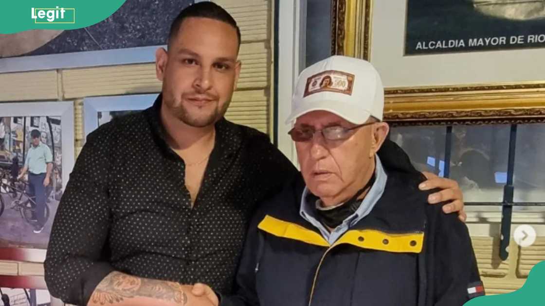 Rodrigo Fragoso, a TV host and producer, with Roberto Escobar holding his shoulder Rodrigo Fragoso, a TV host and producer, with Roberto Escobar holding his shoulder