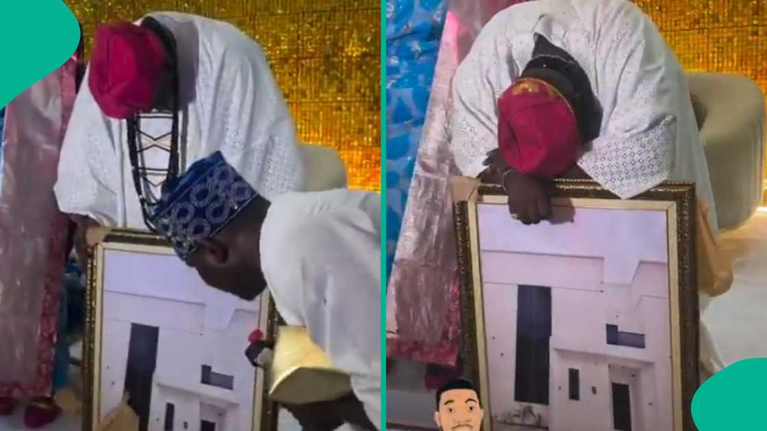 Man in tears after his wife built him a house. Man in tears after his wife built him a house.