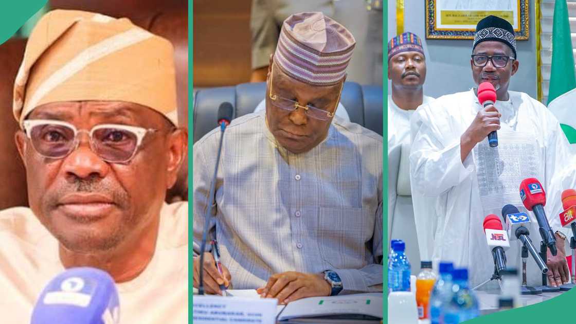 Atiku Abubakar, Nyesom Wike, Bala Mohammed, Umar Damagum conspicuously absent as Seyi Makinde, Bukola Saraki, other PDP leaders find solution to party crisis. Atiku Abubakar, Nyesom Wike, Bala Mohammed, Umar Damagum conspicuously absent as Seyi Makinde, Bukola Saraki, other PDP leaders find solution to party crisis.