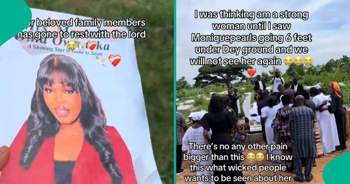 Lady cries out at Monique Pearls' burial, shares experience. Lady cries out at Monique Pearls' burial, shares experience.