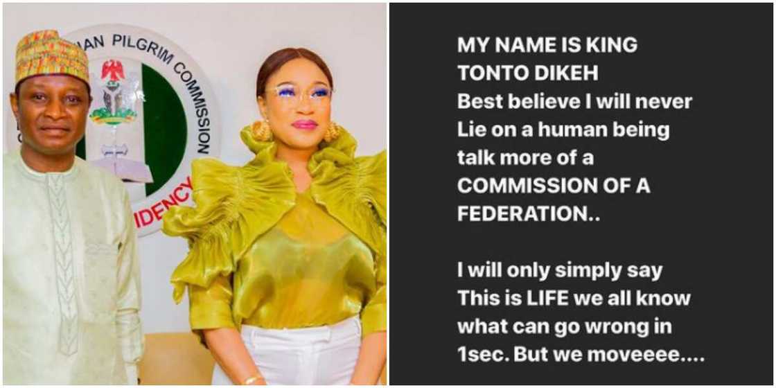 Nigeria Christian Pilgrim Commission denies appointing Tonto Dikeh as ambassador, actress reacts Nigeria Christian Pilgrim Commission denies appointing Tonto Dikeh as ambassador, actress reacts
