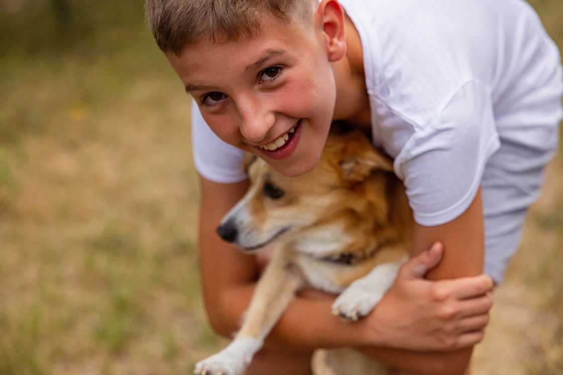 A boy and his dog