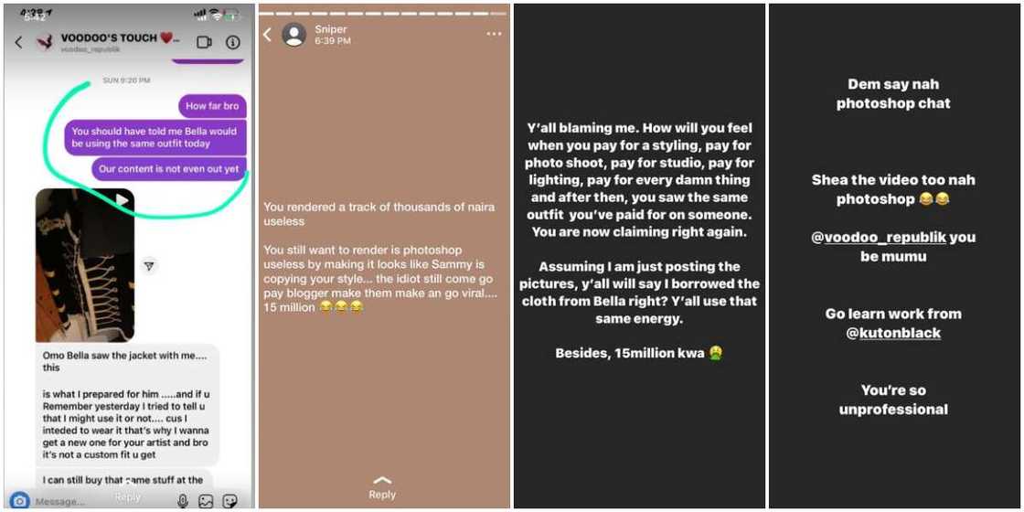 Upcoming singer King Sammy calls out Bella Shmurda for rocking his outfit to Headies award show Upcoming singer King Sammy calls out Bella Shmurda for rocking his outfit to Headies award show