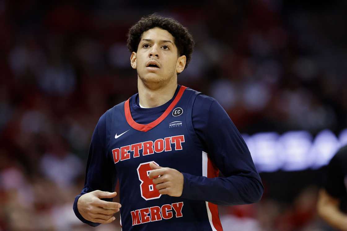 Grant Gondrezick II of the Detroit Mercy Titans runs down the court