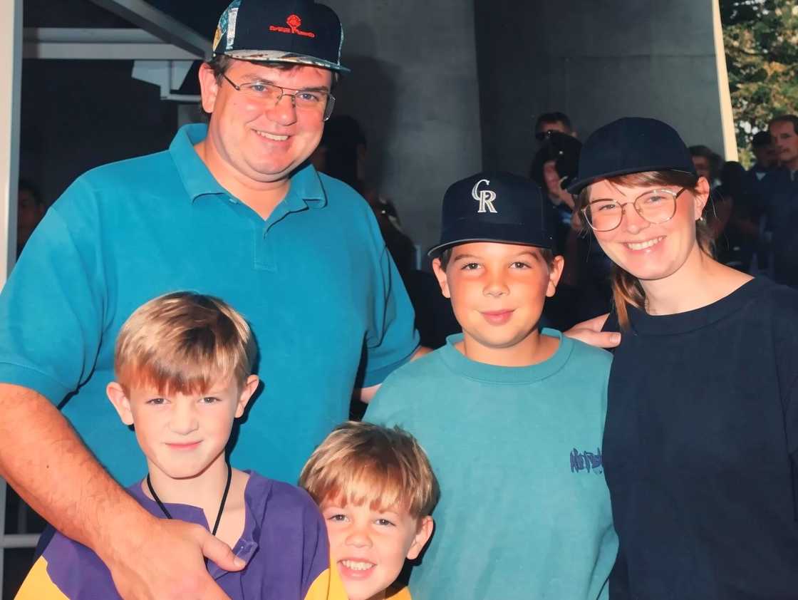 Young Freddie Freeman and his elder brothers poses with his parents, Frederick and Rosemary. Young Freddie Freeman and his elder brothers poses with his parents, Frederick and Rosemary.