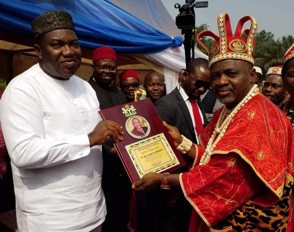 Enugu community honours Gov Ugwuanyi for restoring peace in their land