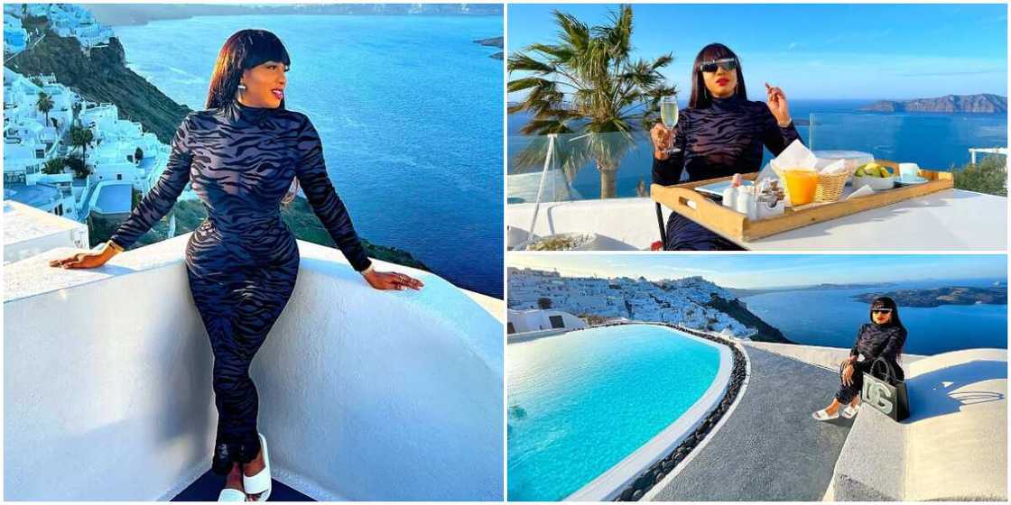 Actress Chika Ike takes fans to Santorini, Greece through photos Actress Chika Ike takes fans to Santorini, Greece through photos