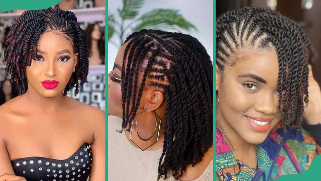 Short twists with cornrows Short twists with cornrows