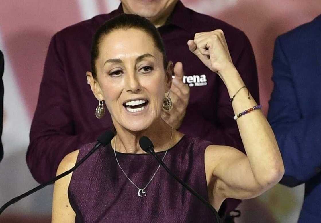 Former Mexico City mayor Claudia Sheinbaum celebrates after being named presidential candidate of the ruling Morena party Former Mexico City mayor Claudia Sheinbaum celebrates after being named presidential candidate of the ruling Morena party